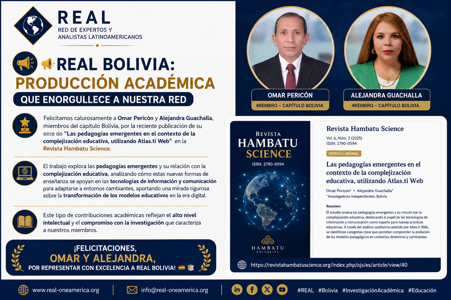REAL Bolivia: producción académica que enorgullece a nuestra red